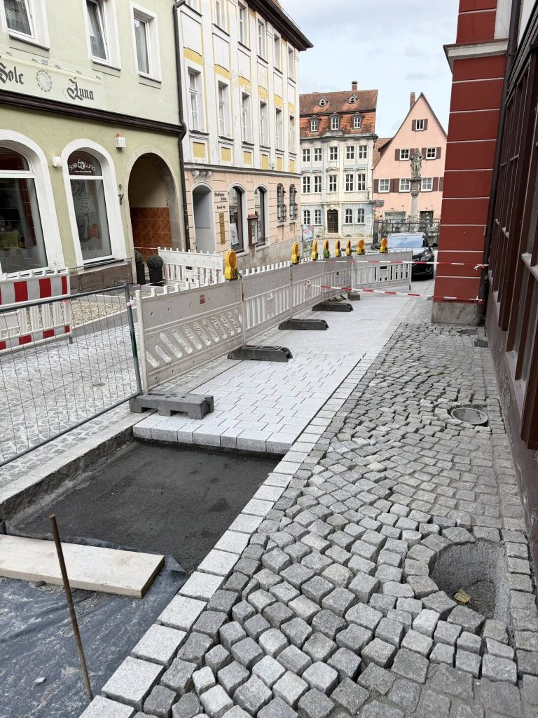 Pflasterarbeiten in der Innenstadt von Bad Windsheim
