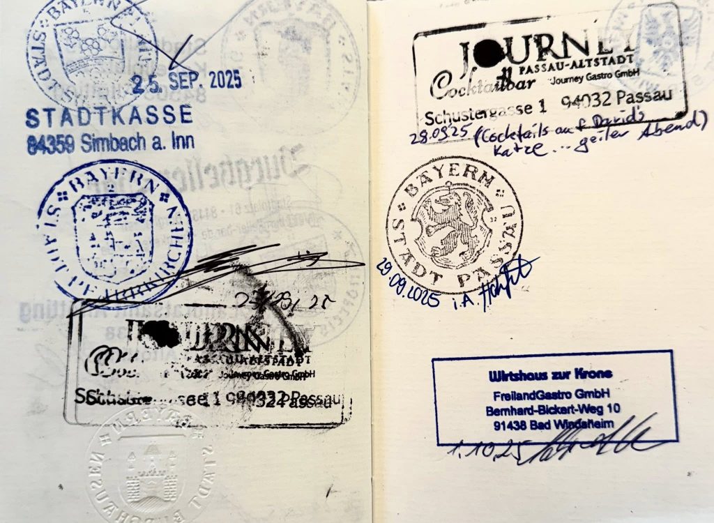 Stempelheft von Handwerkern auf der Walz